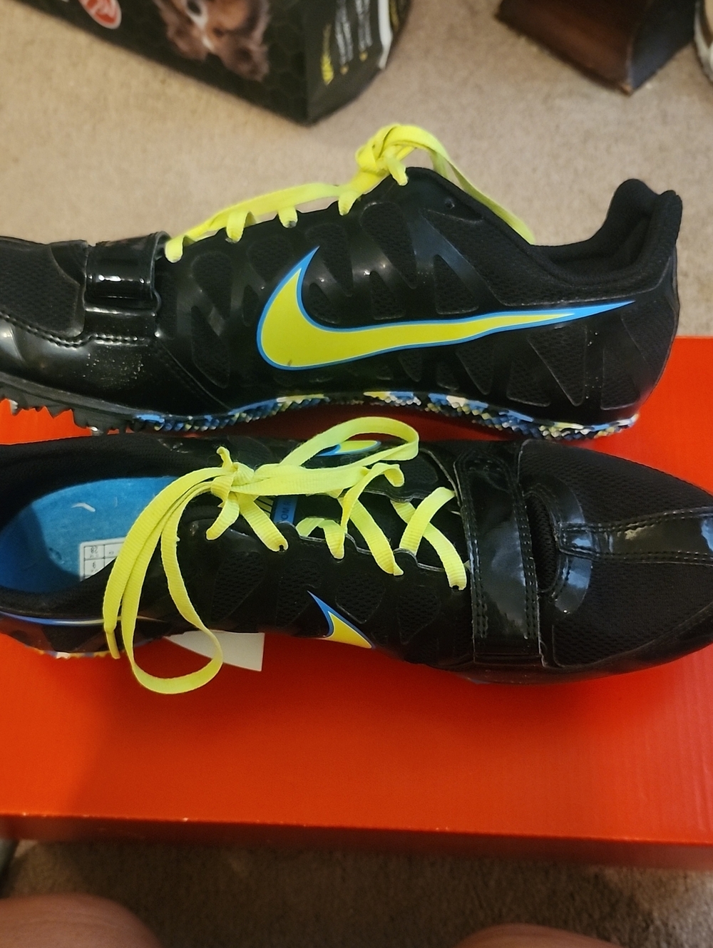Nike s Black and Neon Yellow Swoosh Lace-Up Sneakers